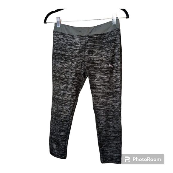 Puma Girl's Leggings Size XL‎ (16)Black & Silver (E82) - Picture 1 of 2
